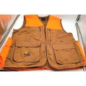 Browning Vest Mens Size 2XL XXL Pheasants Forever Tan Brown Blaze Orange Hunting